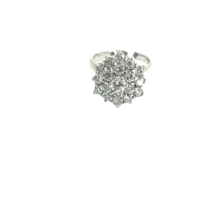 Women’s 18ct Diamond Cluster Cocktail Ring in White Gold - 0.75ct - Hyman’s Jewellers