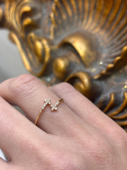 Women’s 18ct Rose Gold Diamond Multistone Cross Ring - Hyman’s Jewellers