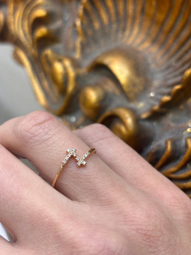 Women’s 18ct Rose Gold Diamond Multistone Cross Ring - Hyman’s Jewellers