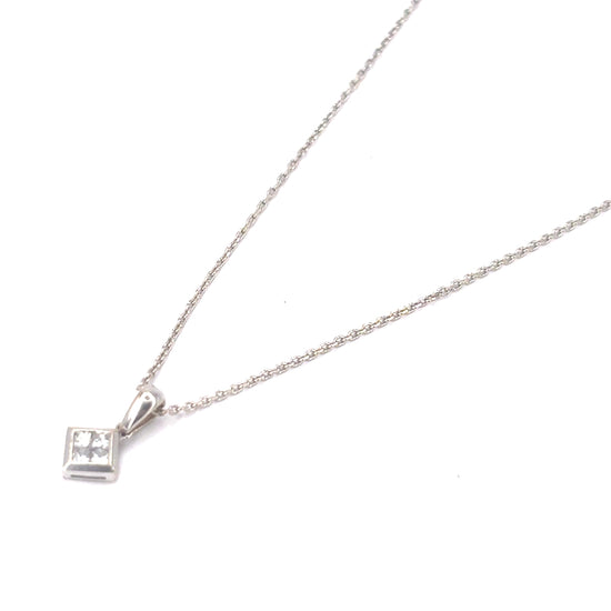 Women’s 18ct White Gold Diamond Pendant & Chain - 0.20ct - Hyman’s Jewellers