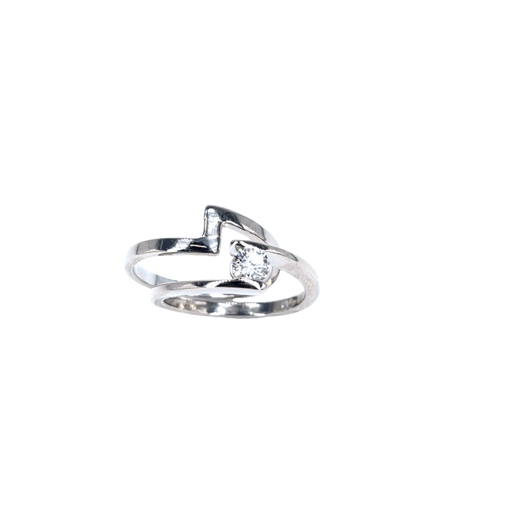 Women’s 18ct White Gold Diamond Ring with Brilliant Cut Diamond - 0.25ct 6.4g - Hyman’s Jewellers