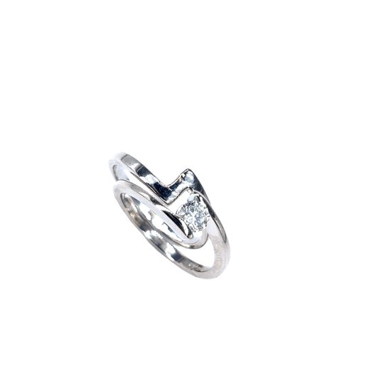 Women’s 18ct White Gold Diamond Ring with Brilliant Cut Diamond - 0.25ct 6.4g - Hyman’s Jewellers