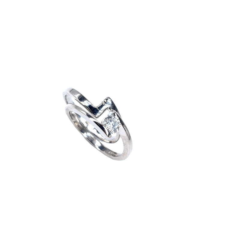 Women’s 18ct White Gold Diamond Ring with Brilliant Cut Diamond - 0.25ct 6.4g - Hyman’s Jewellers