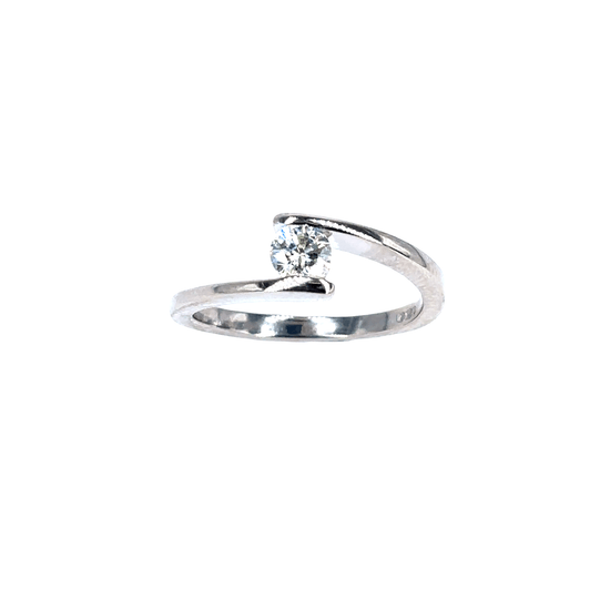 Women’s 18ct White Gold Diamond Ring with Brilliant Cut Diamond - 0.25ct 6.4g - Hyman’s Jewellers