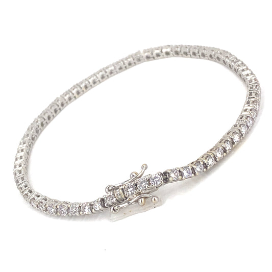 Women’s 18ct White Gold Diamond Tennis Bracelet - 5.0ct - Hyman’s Jewellers