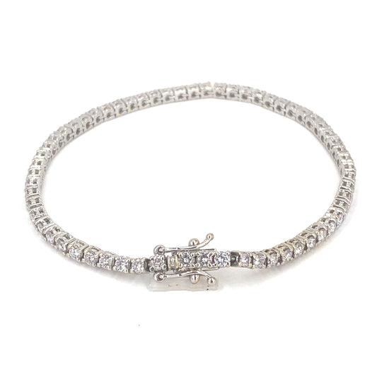 Women’s 18ct White Gold Diamond Tennis Bracelet - 5.0ct - Hyman’s Jewellers
