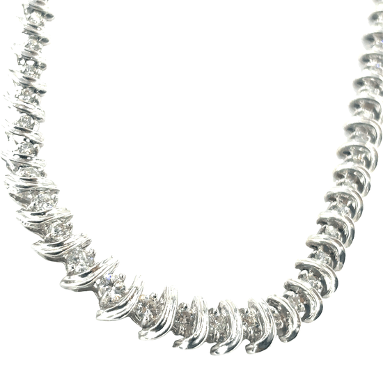 Women’s 18ct White Gold Diamond Tennis Necklace - Hyman’s Jewellers