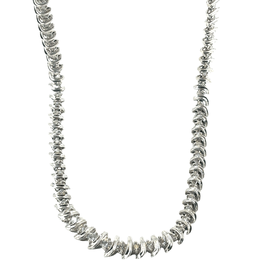 Women’s 18ct White Gold Diamond Tennis Necklace - Hyman’s Jewellers