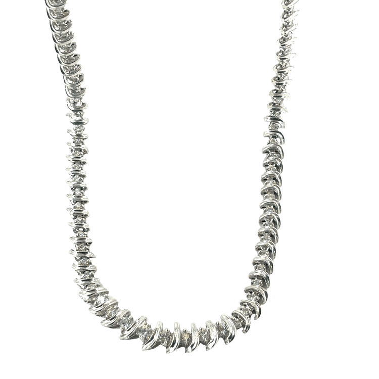 Women’s 18ct White Gold Diamond Tennis Necklace - Hyman’s Jewellers