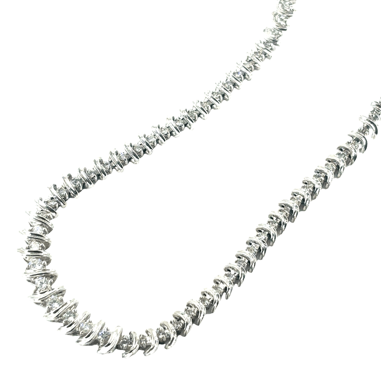 Women’s 18ct White Gold Diamond Tennis Necklace - Hyman’s Jewellers