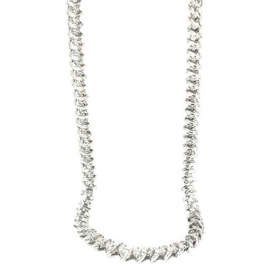 Women’s 18ct White Gold Diamond Tennis Necklace - Hyman’s Jewellers