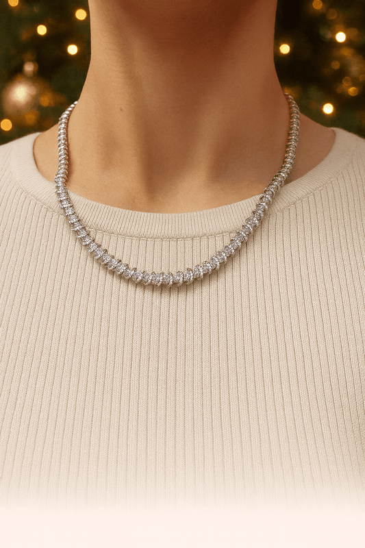 Women’s 18ct White Gold Diamond Tennis Necklace - Hyman’s Jewellers