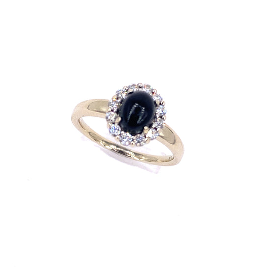 Women’s 18ct White Gold Diamond & Whitby Jet Ring - Hyman’s Jewellers