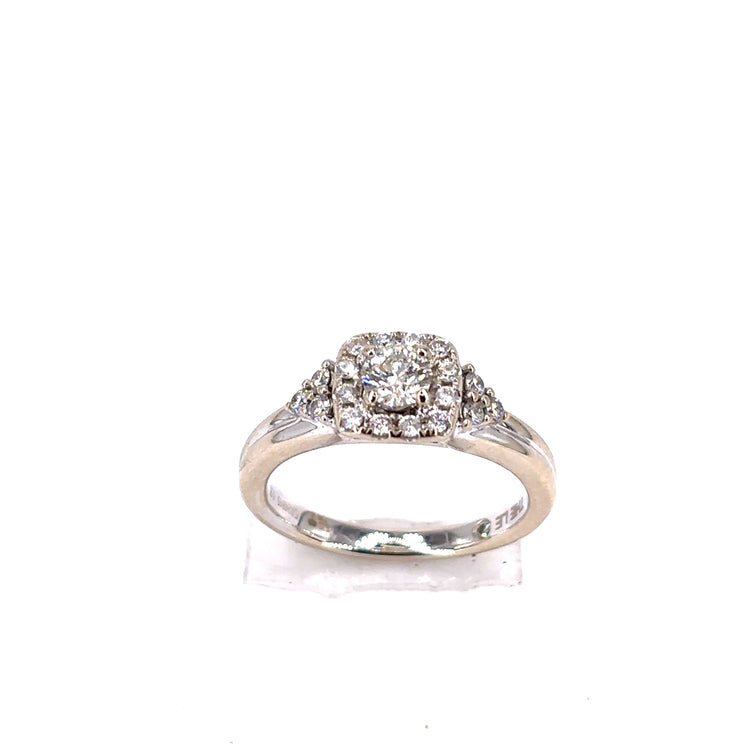 Women’s 18ct White Gold Engagement Ring with Round Brilliant Diamond - 4.7g 0.55ct - Hyman’s Jewellers