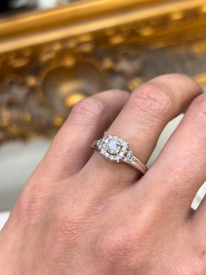 Women’s 18ct White Gold Engagement Ring with Round Brilliant Diamond - 4.7g 0.55ct - Hyman’s Jewellers