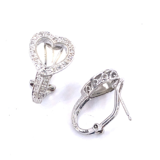 Women’s 18ct White Gold ‘Love Heart’ Earrings - 0.40ct Diamonds - Hyman’s Jewellers