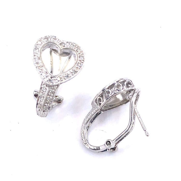 Women’s 18ct White Gold ‘Love Heart’ Earrings - 0.40ct Diamonds - Hyman’s Jewellers