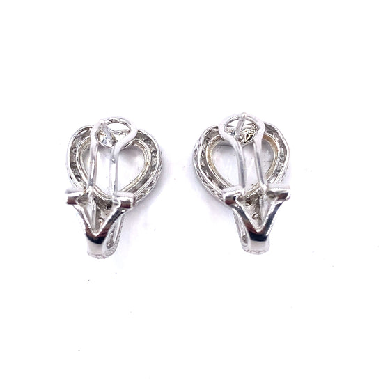 Women’s 18ct White Gold ‘Love Heart’ Earrings - 0.40ct Diamonds - Hyman’s Jewellers