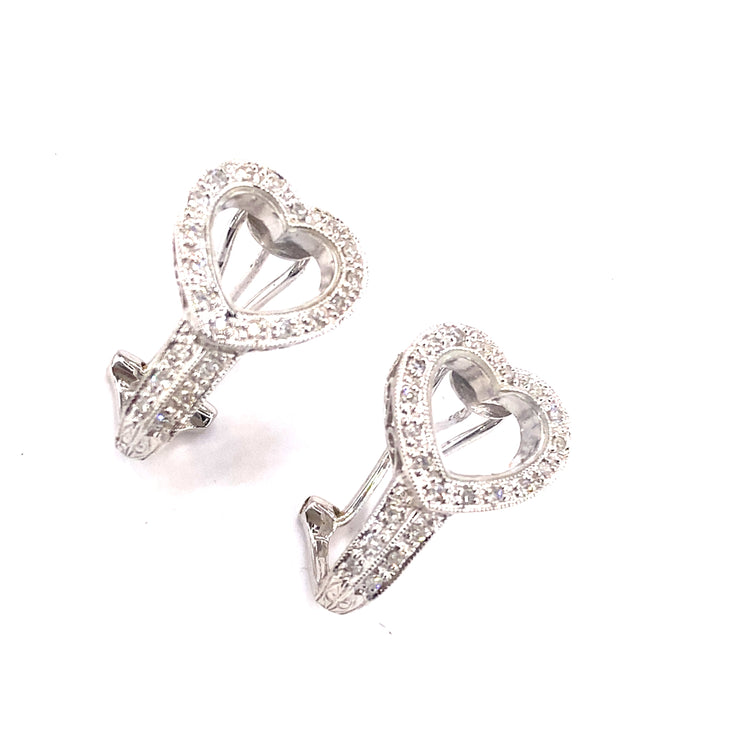 Women’s 18ct White Gold ‘Love Heart’ Earrings - 0.40ct Diamonds - Hyman’s Jewellers