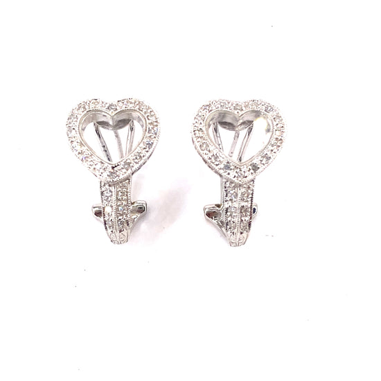 Women’s 18ct White Gold ‘Love Heart’ Earrings - 0.40ct Diamonds - Hyman’s Jewellers