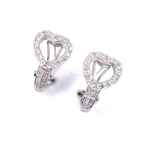 Women’s 18ct White Gold ‘Love Heart’ Earrings - 0.40ct Diamonds - Hyman’s Jewellers