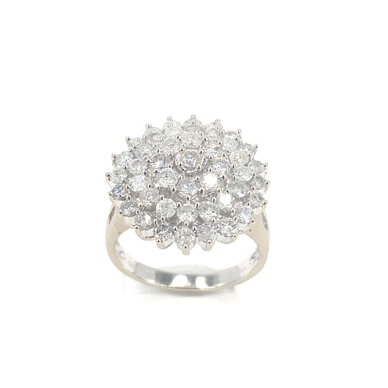 Women's 18ct White Gold Natural Diamond Cluster Ring - 2.00ct - Hyman’s Jewellers