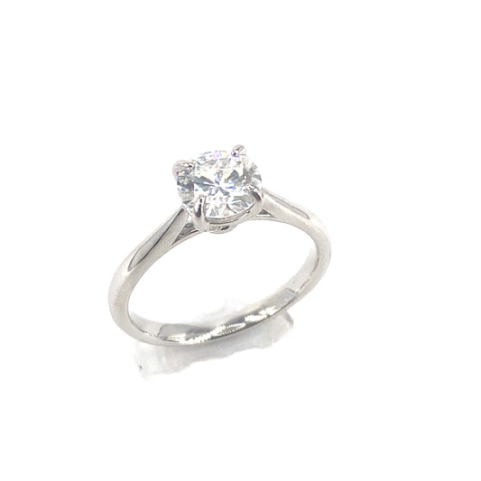 Women’s 18ct White Gold Natural Diamond Solitaire Ring - 1.10ct - Hyman’s Jewellers
