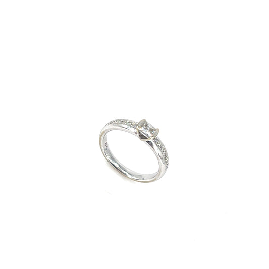 Women’s 18ct White Gold Princess Cut Diamond Engagement Ring - 0.50ct - Hyman’s Jewellers
