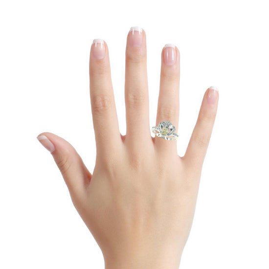 Women’s 18ct White Gold Ring with Radiant Cut Yellow Diamond - Hyman’s Jewellers