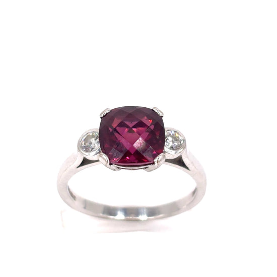 Women’s 18ct White & Yellow Gold Diamond Garnet Pendant Rings Set - 10g 0.40ct - Hyman’s Jewellers