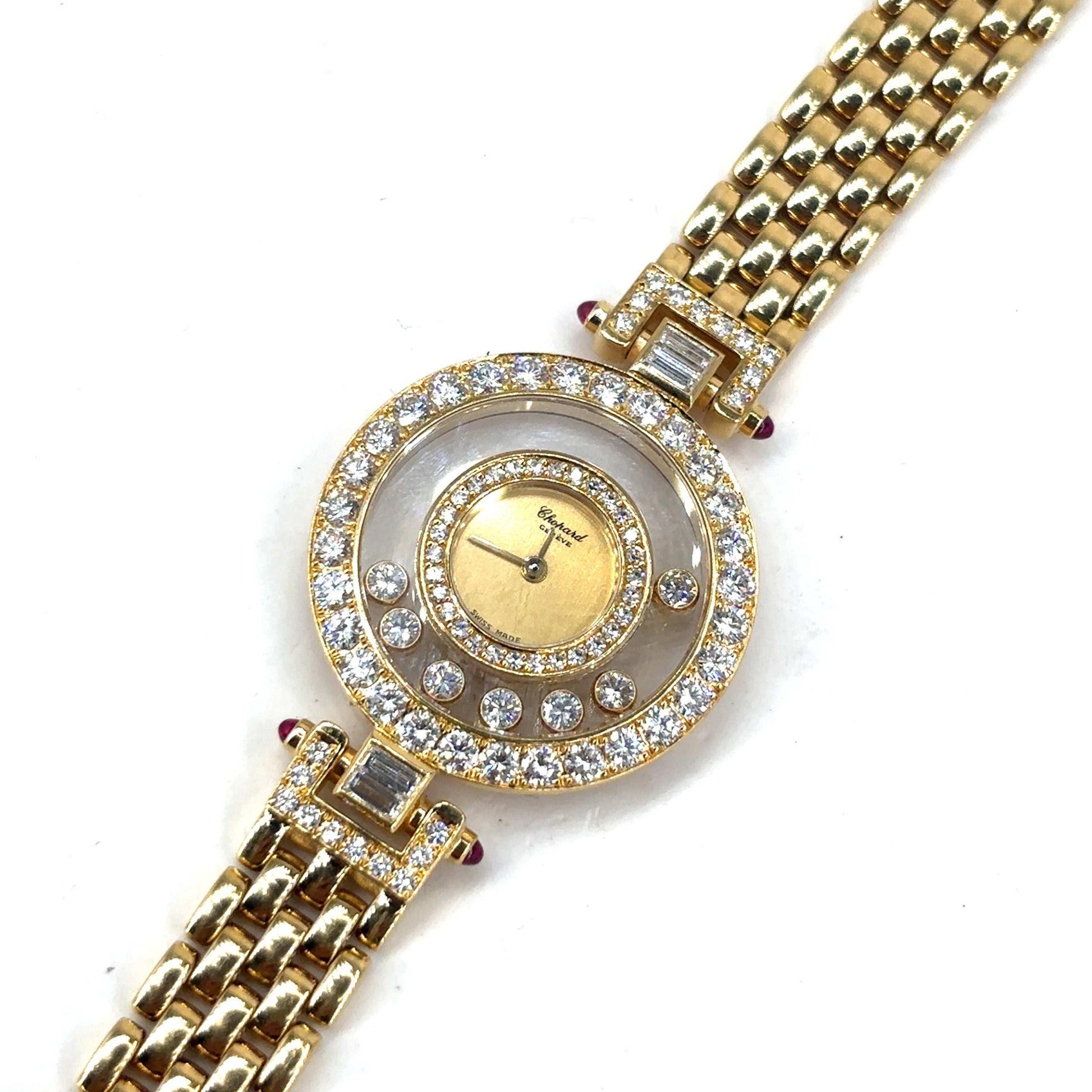 Women’s 18ct Yellow Gold CHOPARD HAPPY DIAMONDS Watch - Hyman’s Jewellers