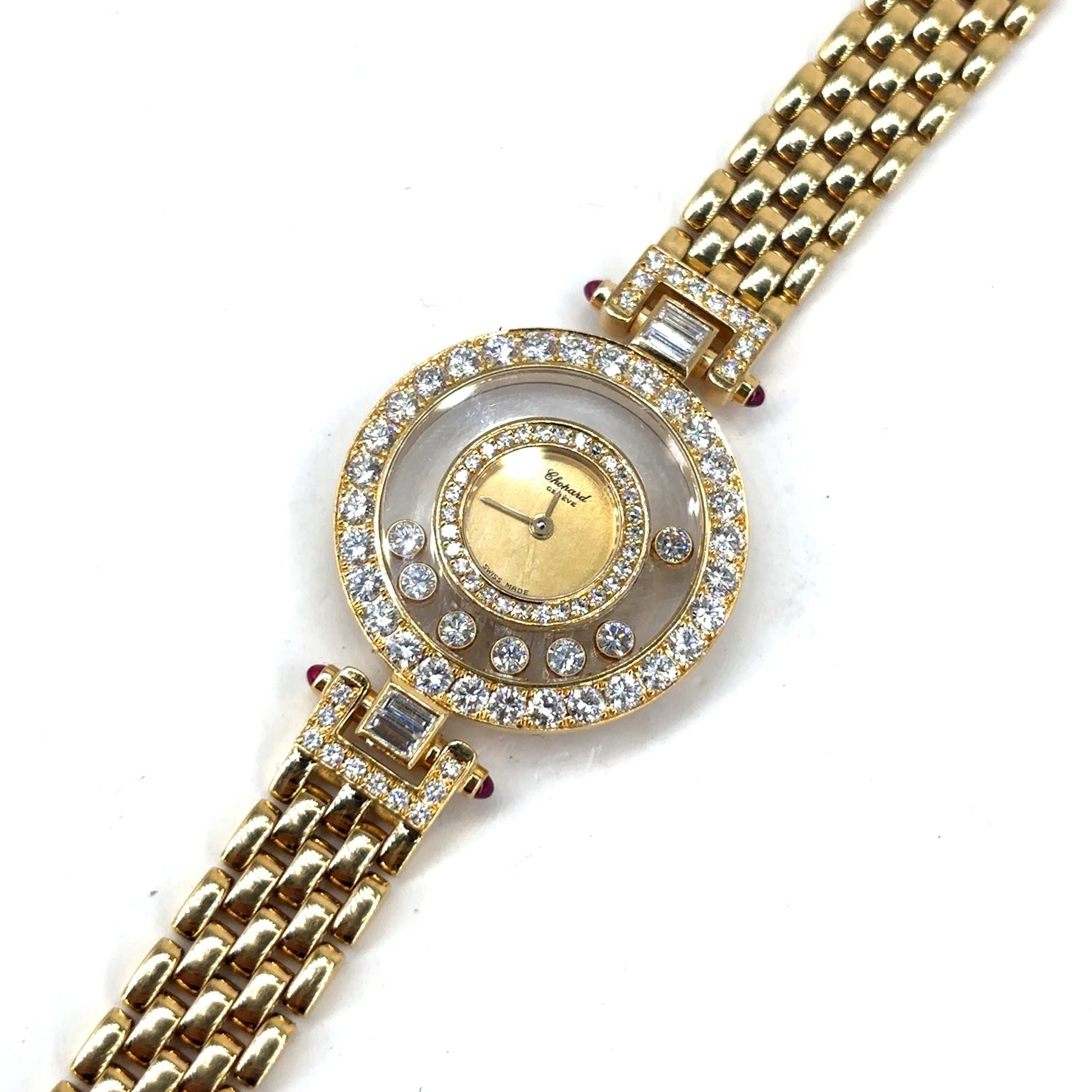 Women’s 18ct Yellow Gold CHOPARD HAPPY DIAMONDS Watch - Hyman’s Jewellers