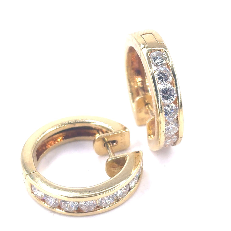 Women’s 18ct Yellow Gold Diamond Cuff Hoops - 0.80ct - Hyman’s Jewellers
