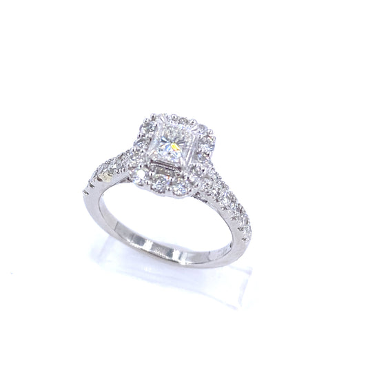 Women’s 18ct Yellow Gold Diamond Halo Cluster Engagement Ring - 1.20ct - Hyman’s Jewellers
