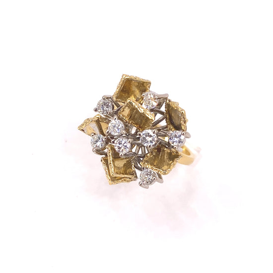 Women’s 18ct Yellow Gold Diamond Vintage Cluster Ring - 0.50ct - Hyman’s Jewellers