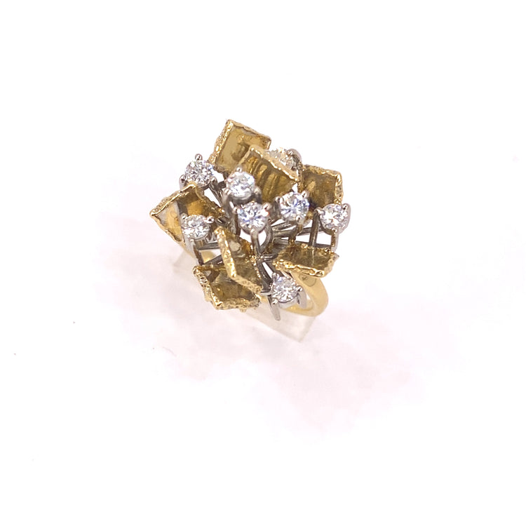 Women’s 18ct Yellow Gold Diamond Vintage Cluster Ring - 0.50ct - Hyman’s Jewellers