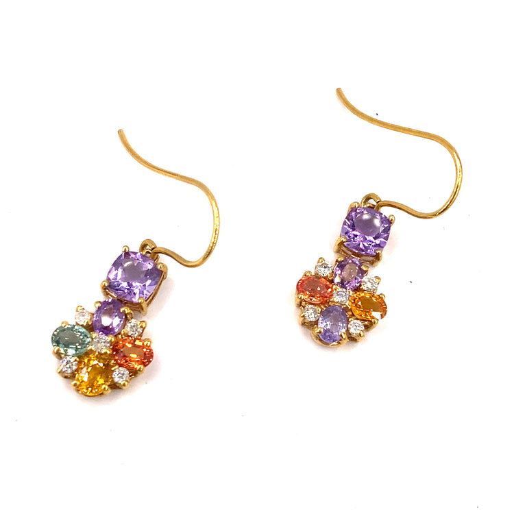 Women’s 18ct Yellow Gold Handmade Gemstone Earrings - Hyman’s Jewellers