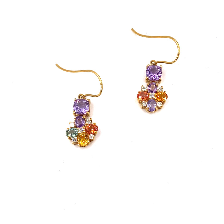 Women’s 18ct Yellow Gold Handmade Gemstone Earrings - Hyman’s Jewellers