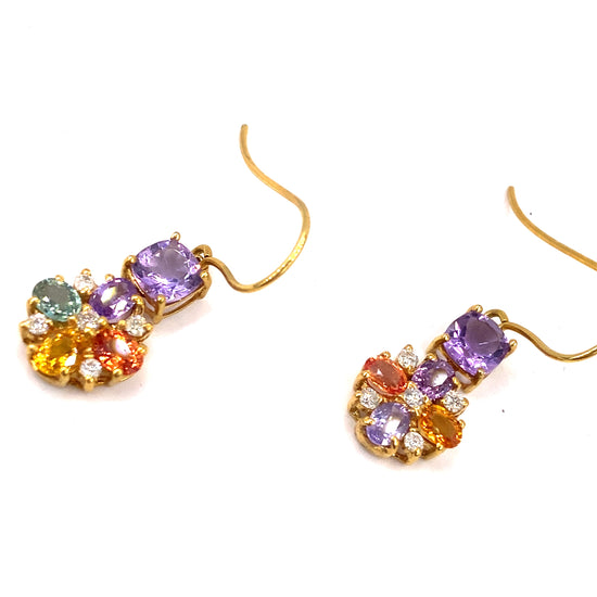 Women’s 18ct Yellow Gold Handmade Gemstone Earrings - Hyman’s Jewellers