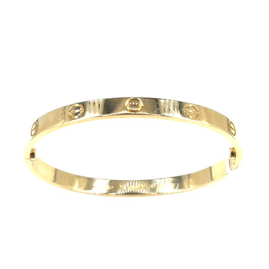 Women’s 18ct Yellow Gold Iconic Cartier ‘Love’ Screw Bangle Bracelet - Size 19 - Hyman’s Jewellers