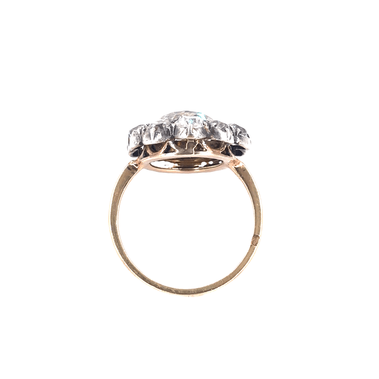 Women’s 18ct Yellow Gold Miners Cut Diamond Flower Ring - 3.5ct - Hyman’s Jewellers