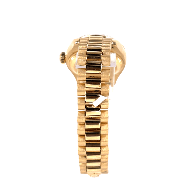 Women’s 18ct Yellow Gold Rolex Datejust Diamond Watch with Mother Of Pearl Dial Diamond Dot - 26mm - Hyman’s Jewellers