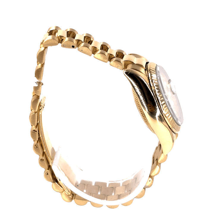 Women’s 18ct Yellow Gold Rolex Datejust Diamond Watch with Mother Of Pearl Dial Diamond Dot - 26mm - Hyman’s Jewellers