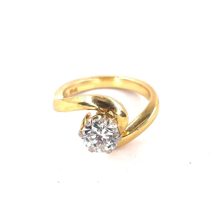 Women’s 18ct Yellow Gold Solitaire Ring with Round Cut Diamond - 1.00ct - Hyman’s Jewellers