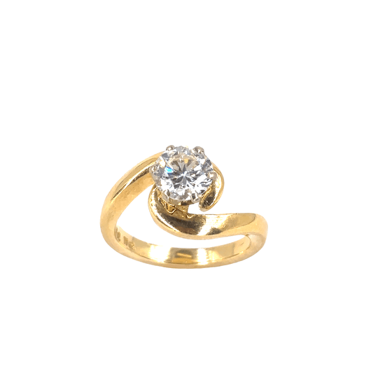 Women’s 18ct Yellow Gold Solitaire Ring with Round Cut Diamond - 1.00ct - Hyman’s Jewellers