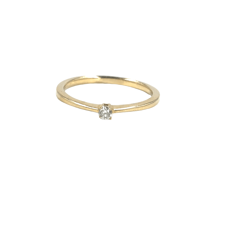 Women’s 18ct Yellow Gold Solitaire Ring with Round Cut Diamond - Hyman’s Jewellers