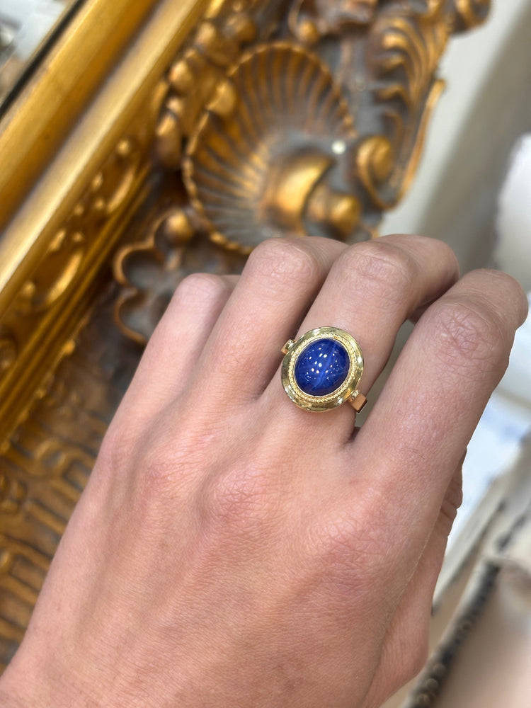 Women’s 18ct Yellow Gold Star Sapphire Set - 12.8g - Hyman’s Jewellers