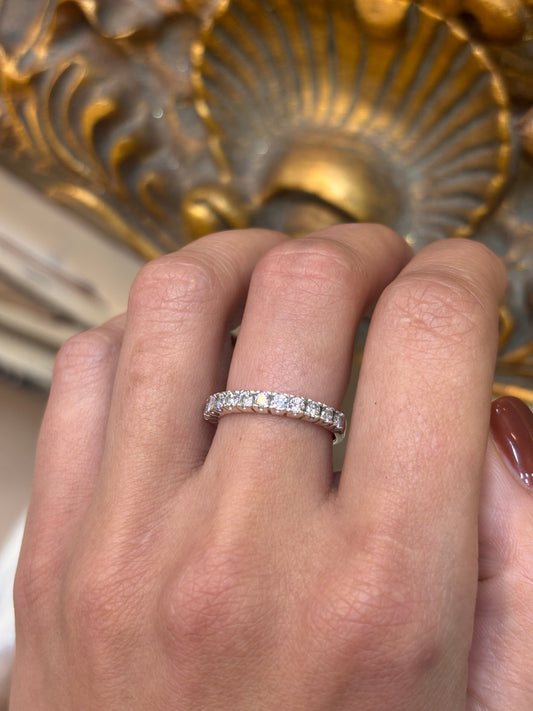 Womens 925 Silver CZ Half Eternity Ring - Hyman’s Jewellers