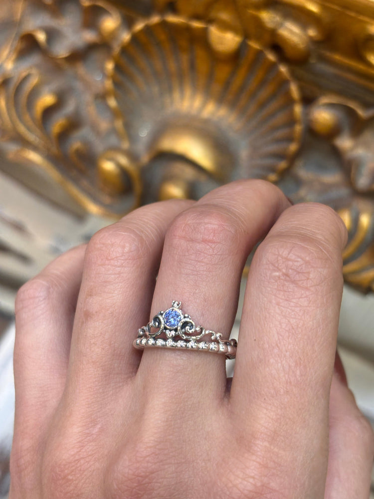 Womens 925 Silver Pandora Blue Crown Ring - Hyman’s Jewellers