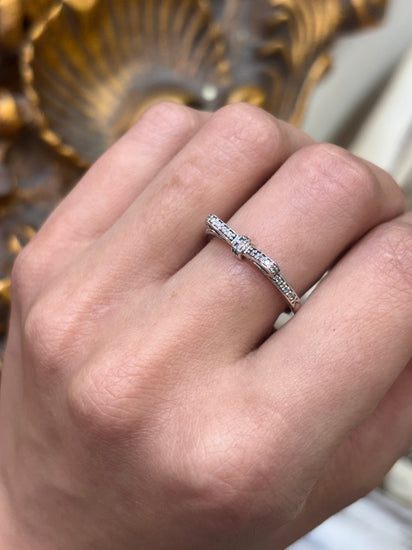 Womens 925 Silver Pandora Cz Bow Ring - Hyman’s Jewellers